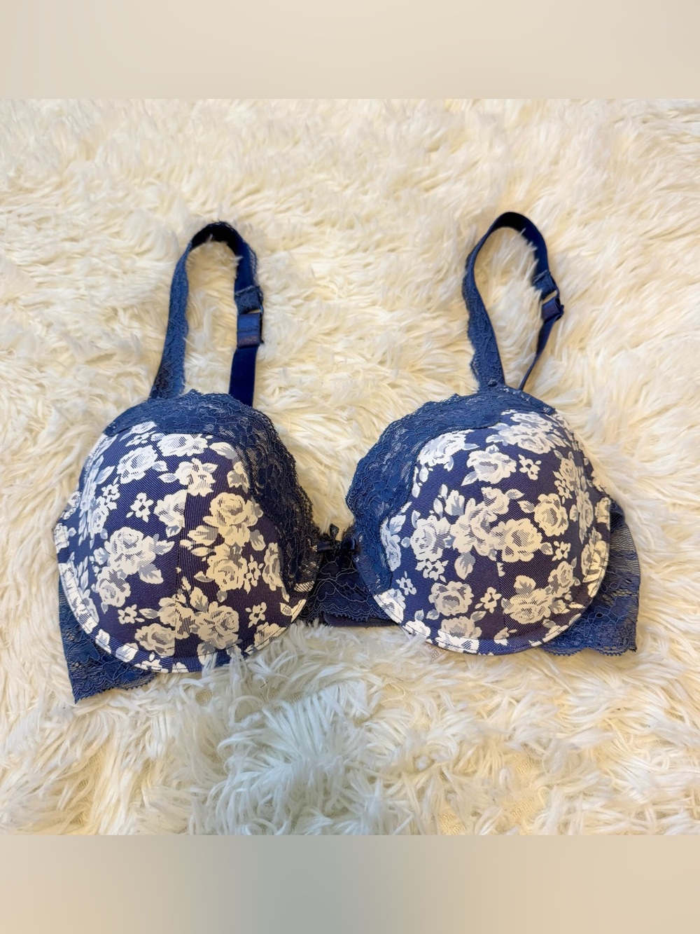 M&Co. Blue & White Floral Bra